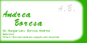 andrea borcsa business card